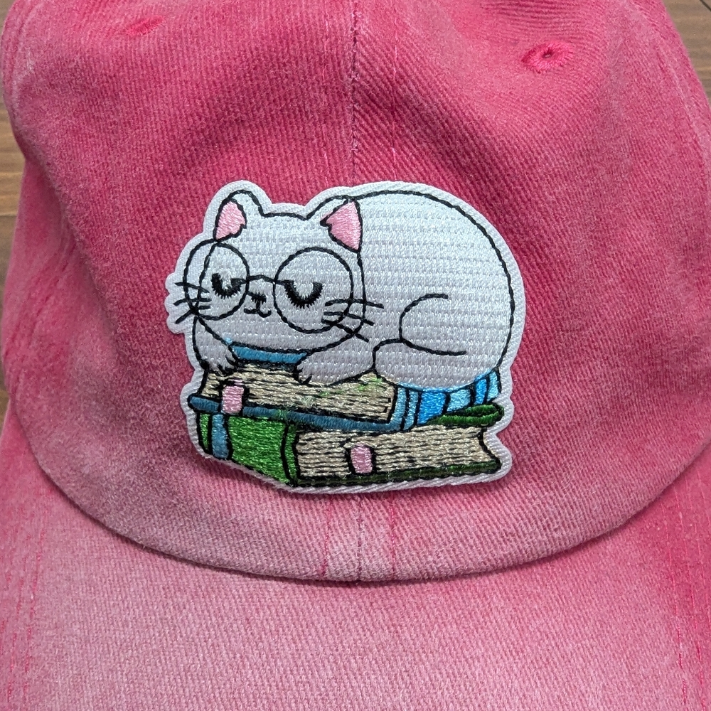 Pink Cat Embroidered Cap - Picture 2 of 8